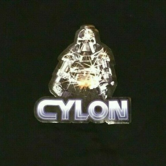 Vintage 1997 Battlestar Galactica Cylon Alstyle T-Shirt Universal Studios - Picture 2 of 6